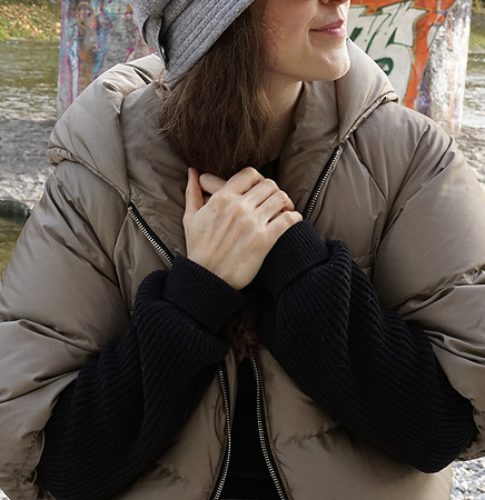 Julia. Wetterfester Wollhut zum Aufrollen.